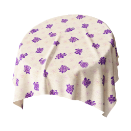 White Fabric with Flowers