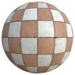 Orange and White Checker Tile