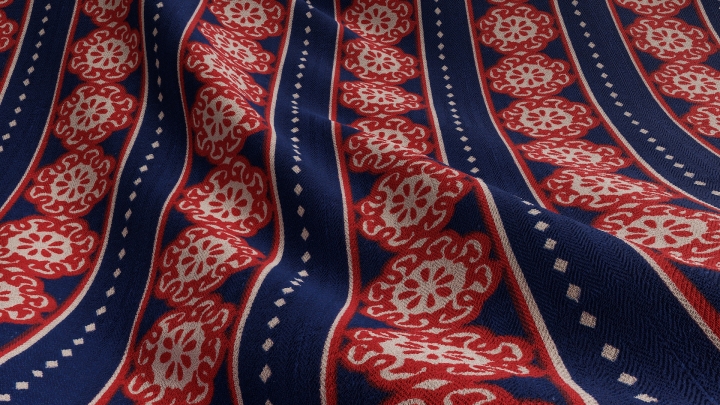 Striped Folk Cotton Fabric