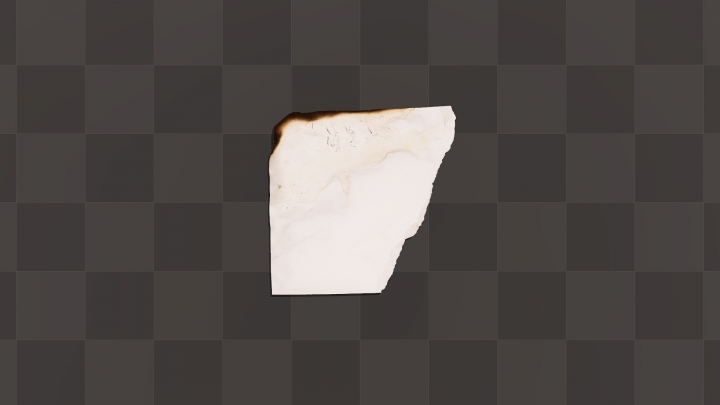 Burnt Piece of White Sheet