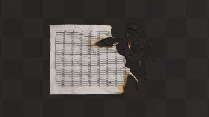 Burnt Paper with Table