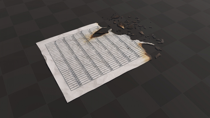 Burnt Paper with Table