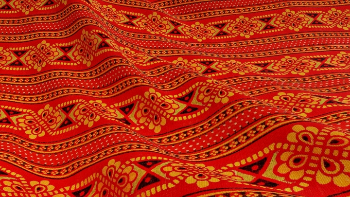 Red Folk Fabric