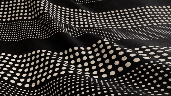 Black Polka dot Fabric