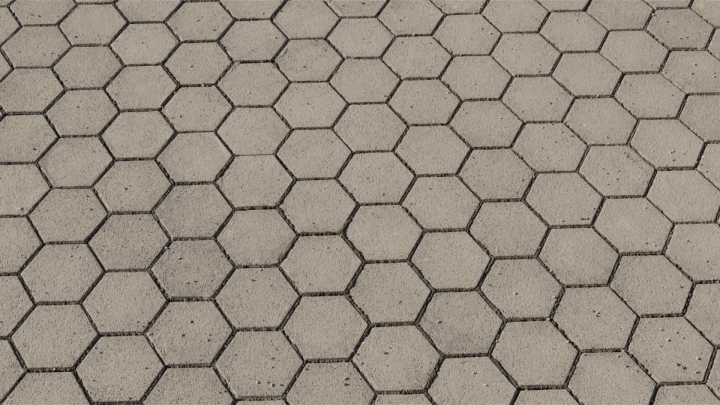 Hexagonal Concrete Paving
